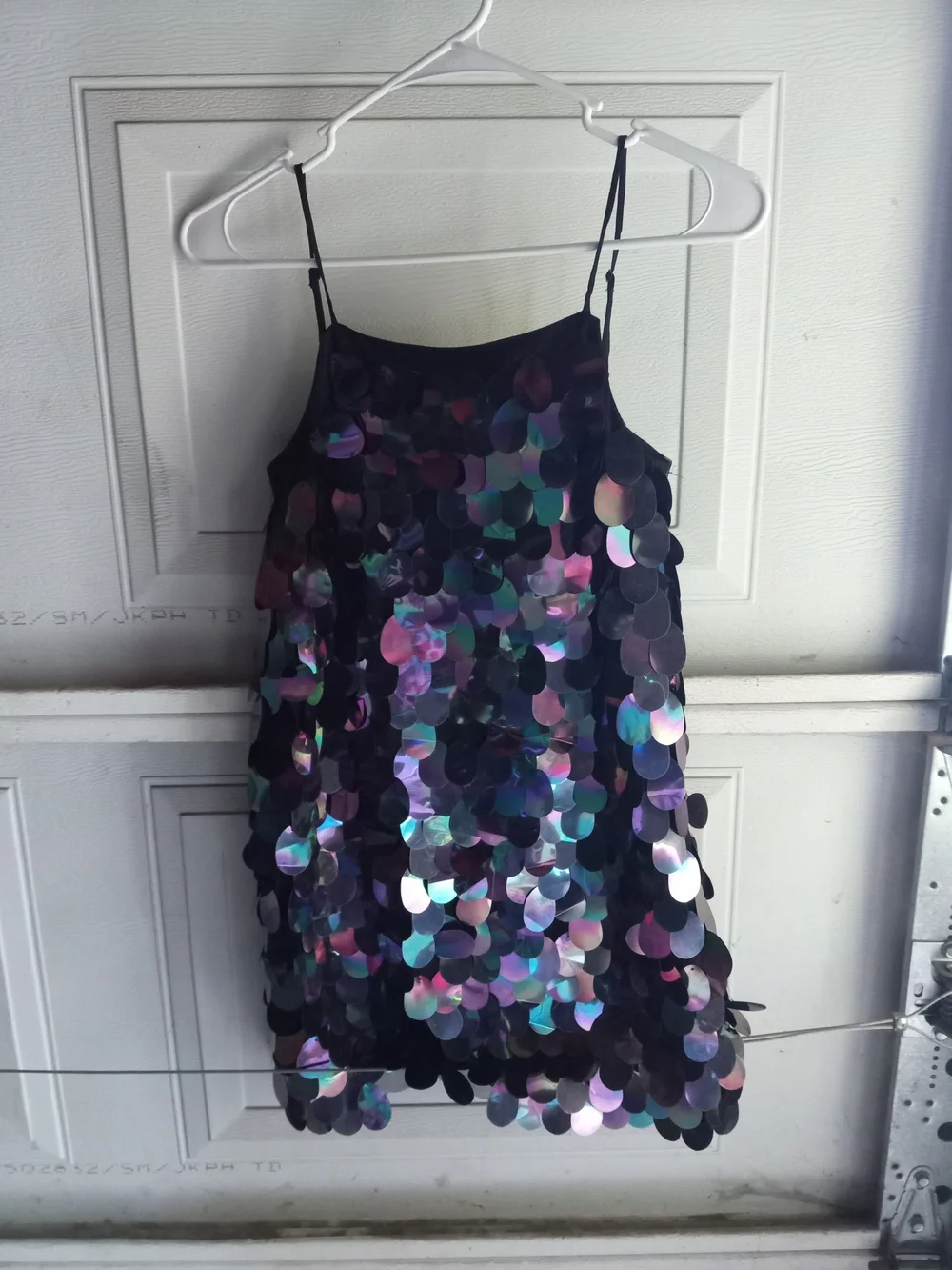 Milly Minis Black Dress with Iridescent Sequin Discs